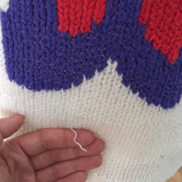 Vintage Barbra Sue floral abstract striped sweater size S - Picture 6 of 9